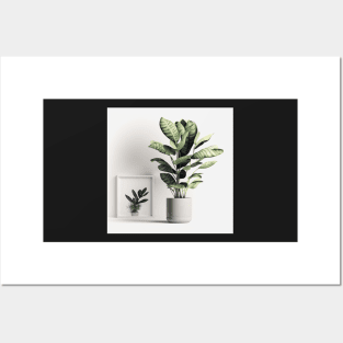 Realistic Colorful ZZ Plant Drawing Illustration Posters and Art